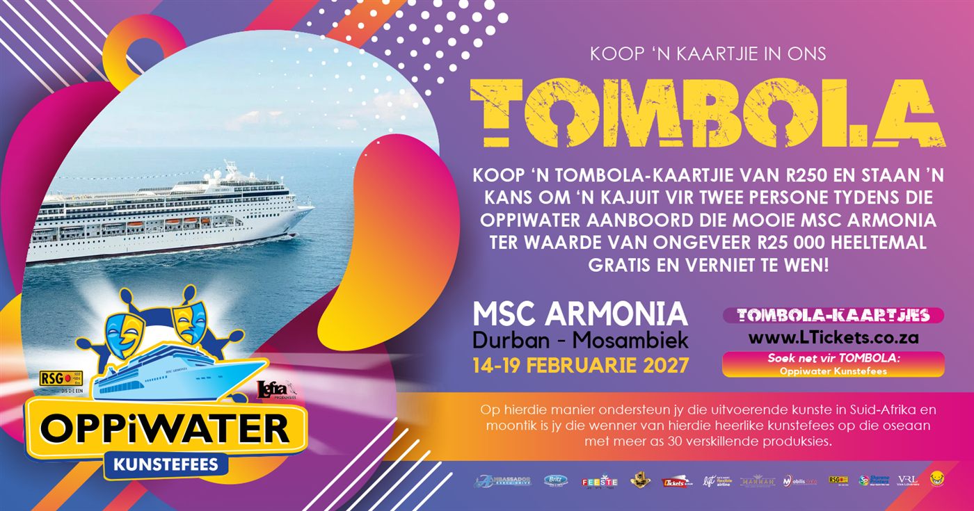 Oppiwater tombola: wen 'n kajuit vir twee